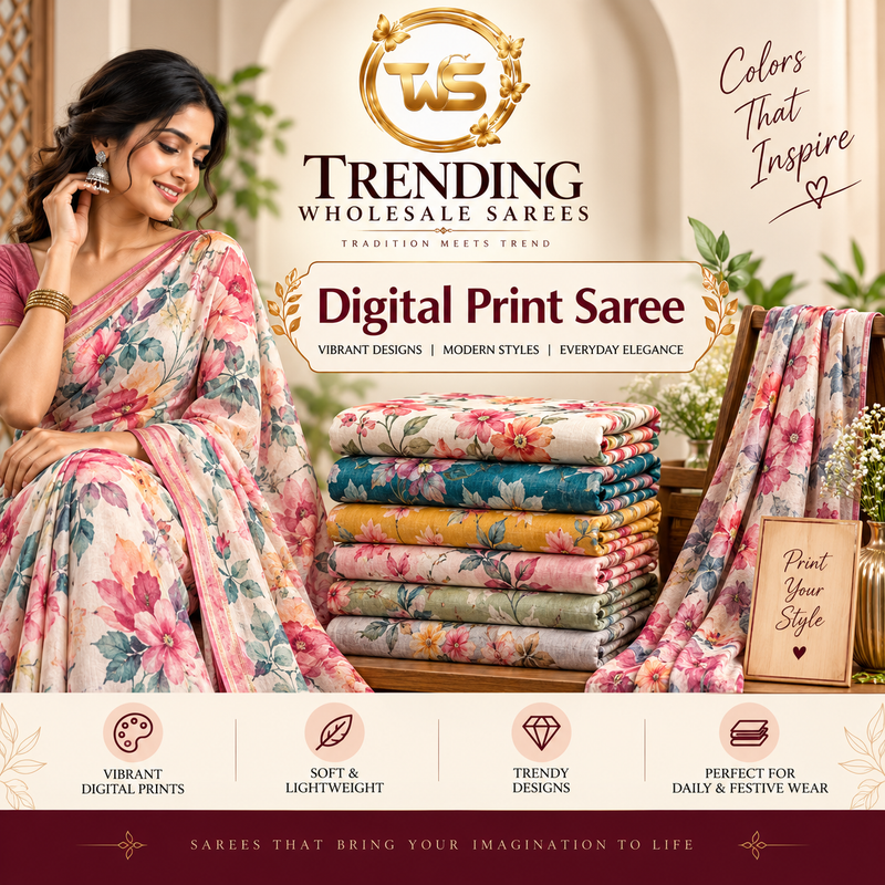 Digital Print Saree