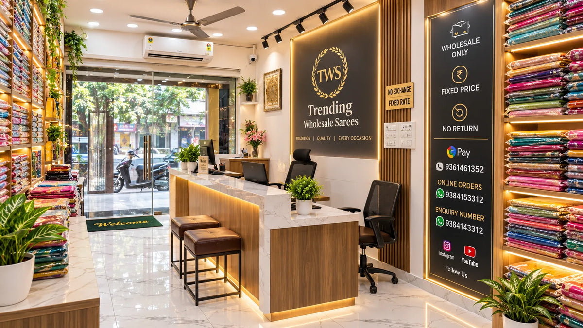 Trending Wholesale Sarees store interior 2